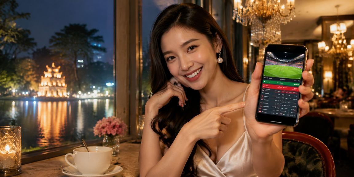 Người dùng Hà Nội xem thông tin bi88 trên app khi uống cà phê